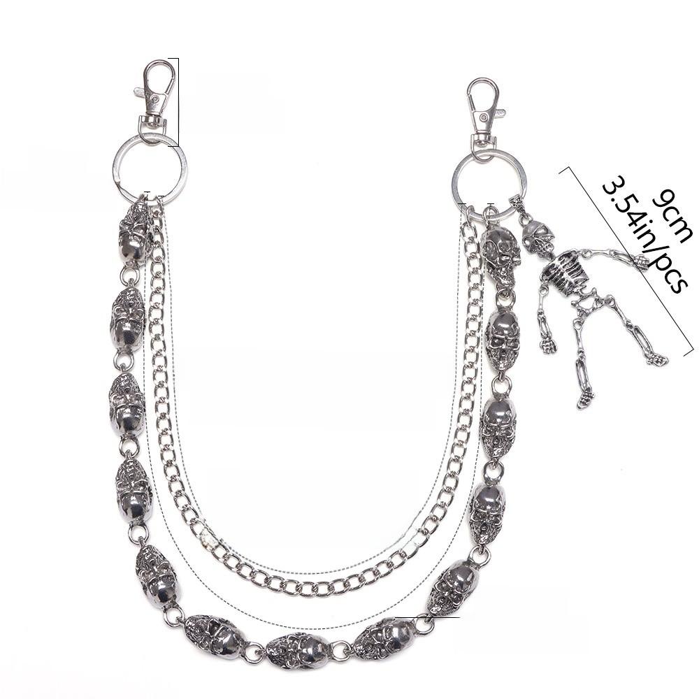 Hip Hop Skull Waist Chain Metal Necklace For Men Women Streetwear Fashion Accessory