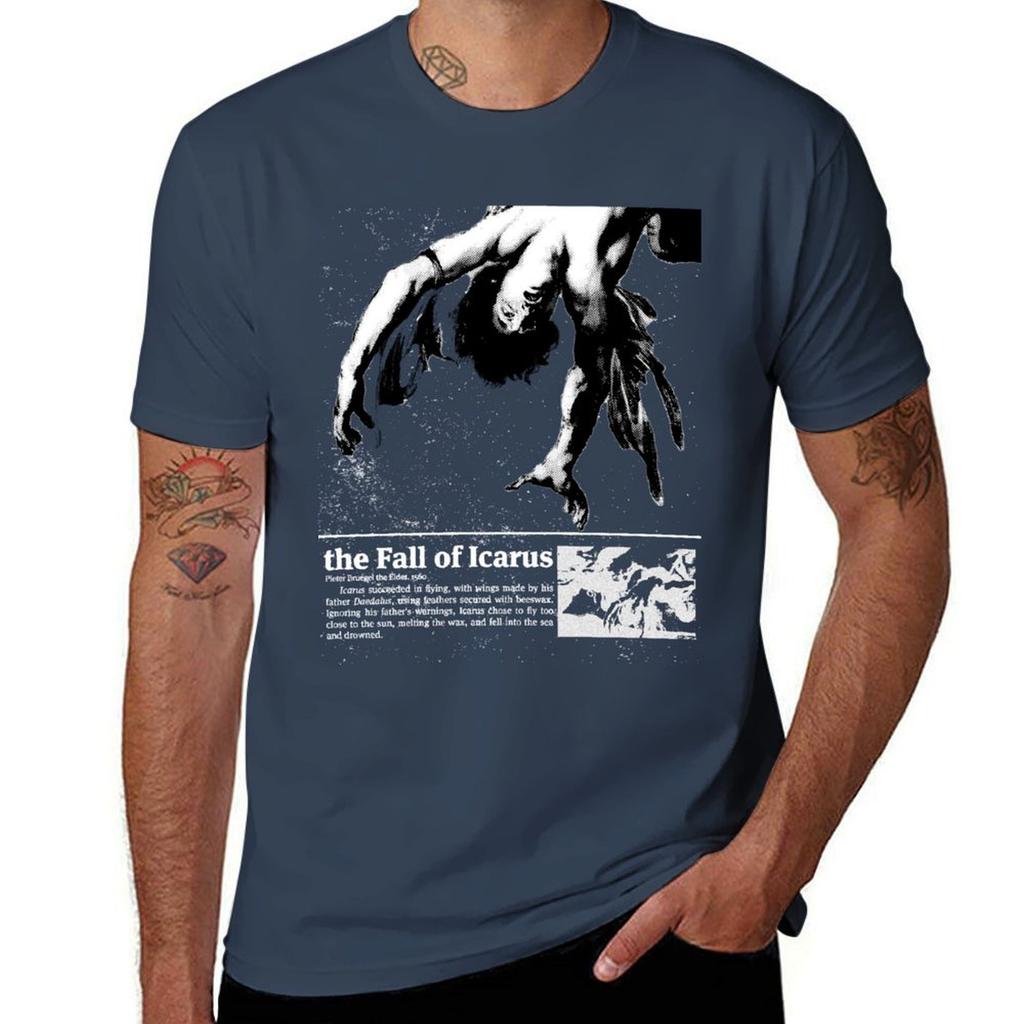 The Fall Of Icarus (White) Tshirt Breathable Workout Short Sleeve Top Tshirt