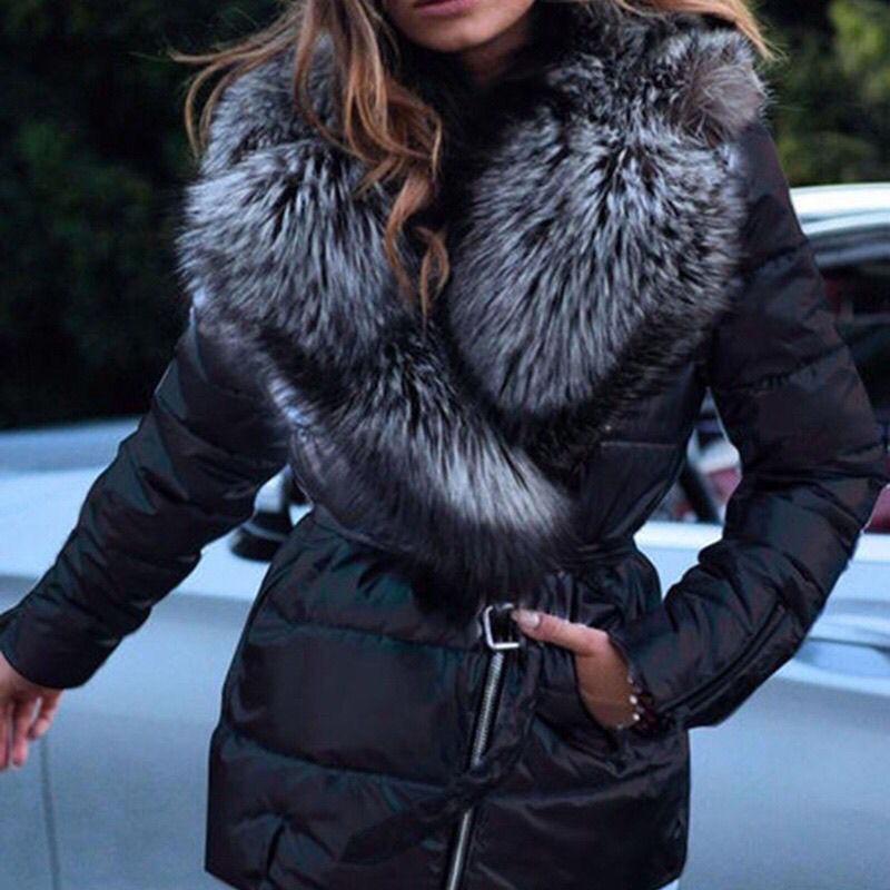 

Женские зимние пальто и куртки на молнии с капюшоном, пальто из искусственного меха, зимне-осенние куртки для женщин, больших размеров, модная теплая верхняя одежда XL