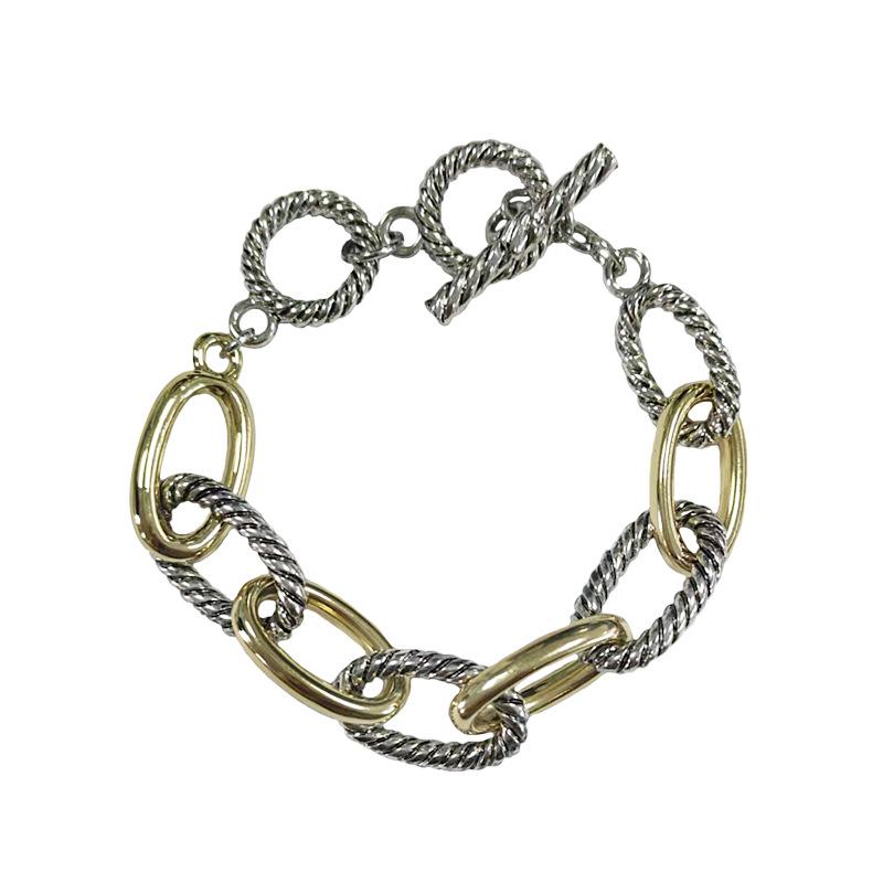 Шикарный Комплект Браслет и Ожерелье с Круглой Пряжкой - Женские Украшения в Стиле Хип-Хоп