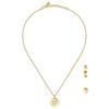 La Petite Story Gold Tone Steel Necklace And Earrings Special Set With White Zircon LPS20ASD02 For Women