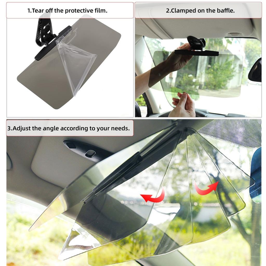 Anti glare polarized car sun visor extension, blocking stray light, reducing snow blindness and ultraviolet rays, easy to install on all vehicles