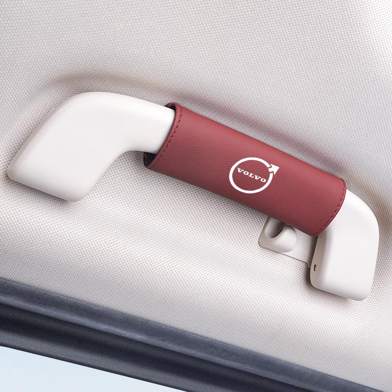Leather Car Roof Armrest Handle Protection Cover Auto Interior For New Volvo V60 V40  XC90 S60 C30 XC60 V50 V70 S90 AWD XC40 V90
