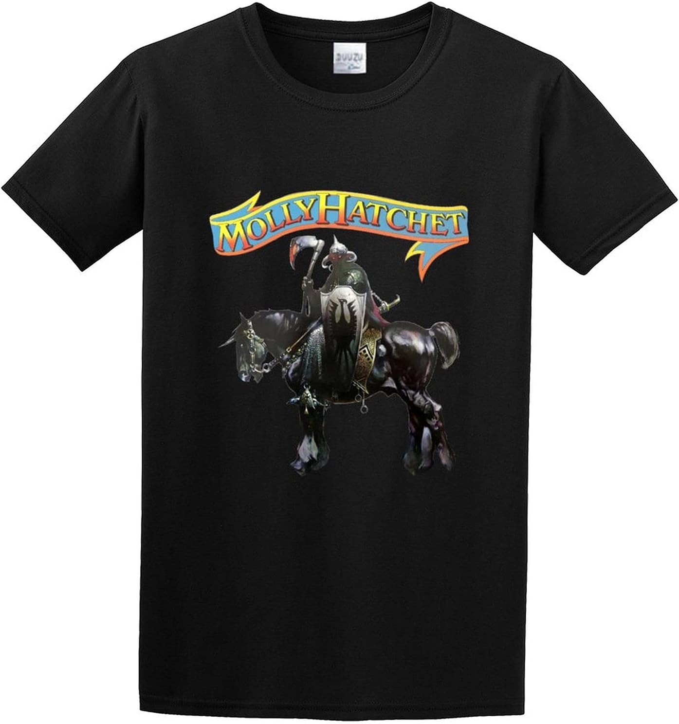 Men s Molly Hatchet Band Logo Simplicity Short Sleeve T Shirt Black XXL
