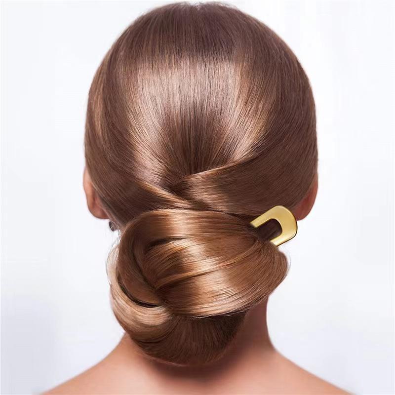 6PCS Fashion Hair Accessories Metal U Shape Hair Stick For Women Silver Gold Color Elegant  Enamel Hairpin Female Headwear Gifts