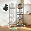 Thickened Carbon Steel Storage Rack 5-Tier Adjustable Metal Shelf with Locking Wheels, 440 lbs Capacity, Heavy Duty Layer Height Triangle Support,