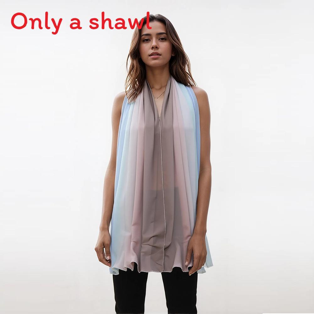 

Polyester Shawl For Women With Sun Protection For Casual Outerwear Gradient
