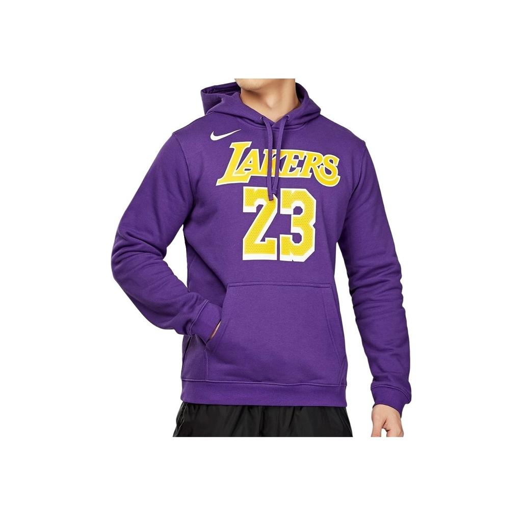 Nike Los Angeles Lakers LeBron James Basketbal Sportovní Fleecová Mikina s Kapucí Pánská Topy Fialová AV0401-504
