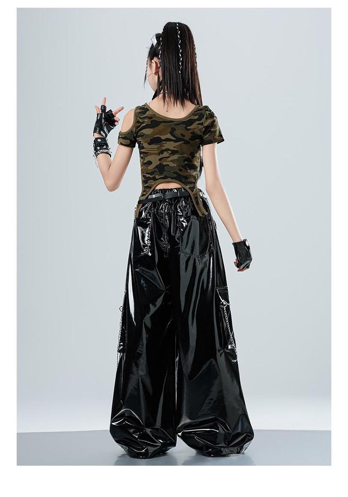 Trendiges Jazz-Crop-Top für Mädchen: Modisches Hip Hop Street Dance Performance Kostüm