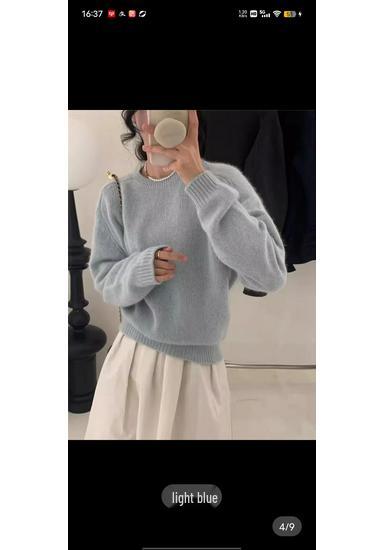 Women's Thickened Wool Cashmere Sweater - Round Neck, Loose Knit, Lazy Style Pullover