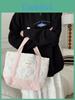 Trendy Floral Print Cotton Tote Bag With Soft Structure And Spacious Design For Everyday Use