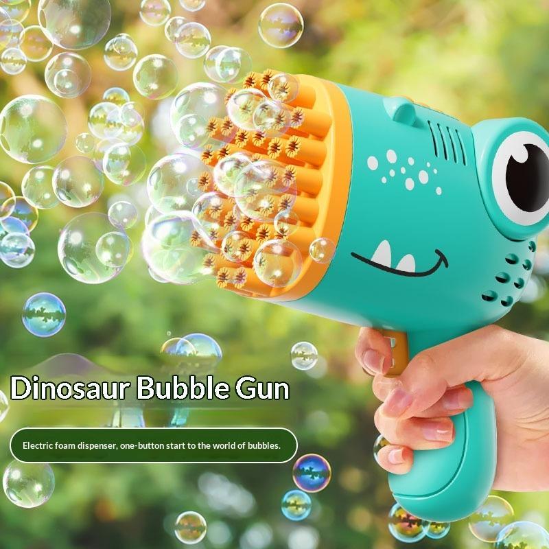 40 Holes Cute Dinosaur Bubble Gun BPA Free Bubble Maker Toy for Toddlers Kids Outdoor Summer Play Time