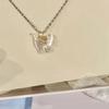 Trendy Zircon Bow Cat Pendant Necklace Fashionable Neckchain Women Collarbone Chain Adjustable Choker Accessories
