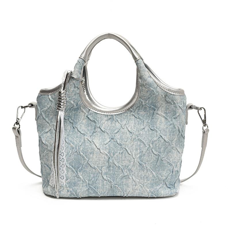 Denim Handbag Casual Versatile Bucket Bag New Large Capacity Shoulder Bag Fashion Messenger Bag