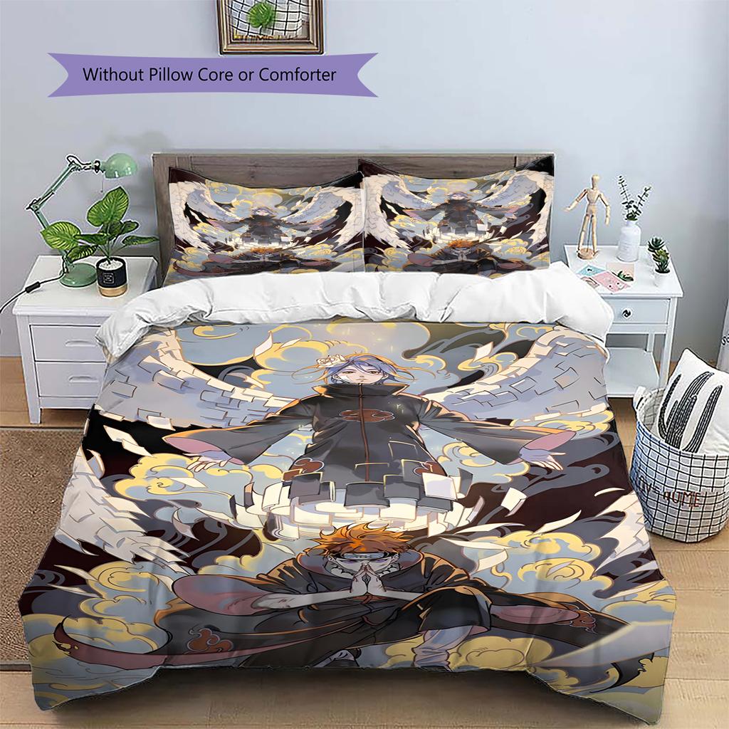 Cartoon Pattern Bedding Quilt Set Quilt Cover Pillowcase Home Decoration Birthday Gift (1 * Duvet Cover + 2 * Pillowcase, Without Core)