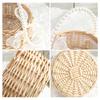 Handmade Storage Rack Woven Flower Baskets Rattan Storage Basket Flower Girl with Pearl Hand Basket for Home Wedding Decoration