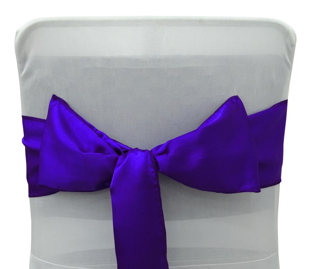 Darling Souvenir Pack Of 125 Satin Chair Sashes Bow Sash For Wedding & Events Supplies Party Decoration Chair Cover Sash - Colors