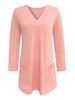 Elegant Women's Solid Long Top - 2025 Autumn/Winter Collection