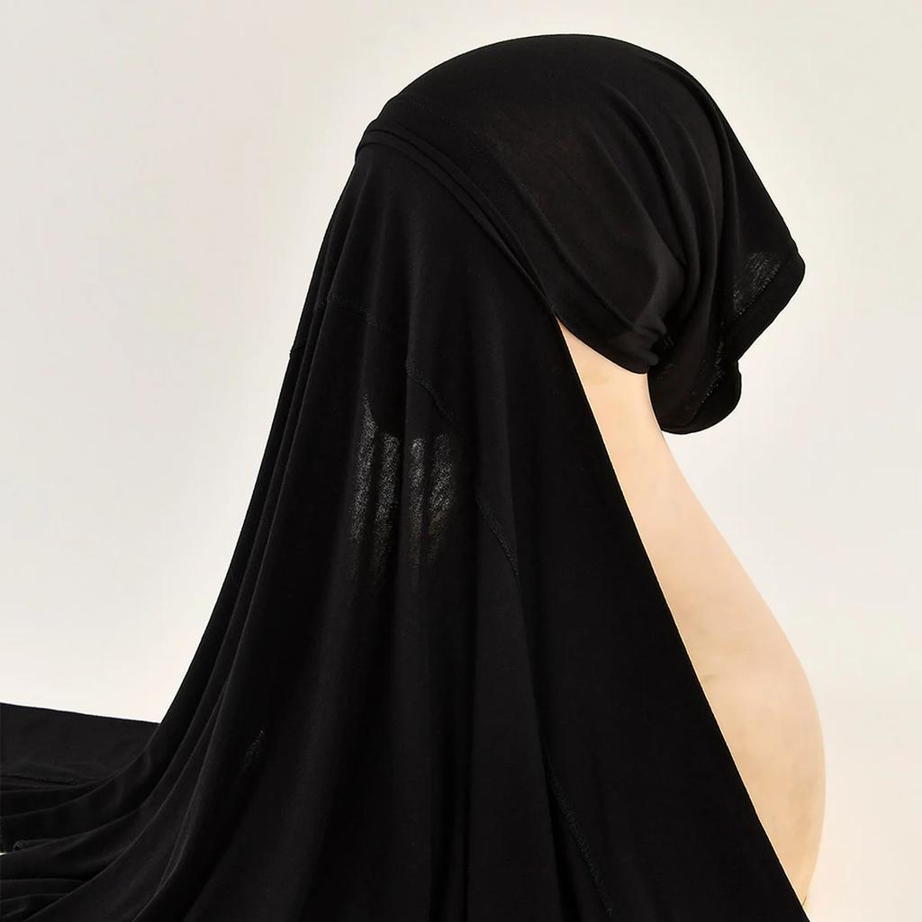 Ramadan Cotton Jersey Instant Hijab Scarf For Women Muslim Hijab Shawl Stretchy Hijabs Islam Turban Scarves Headscarf Turban