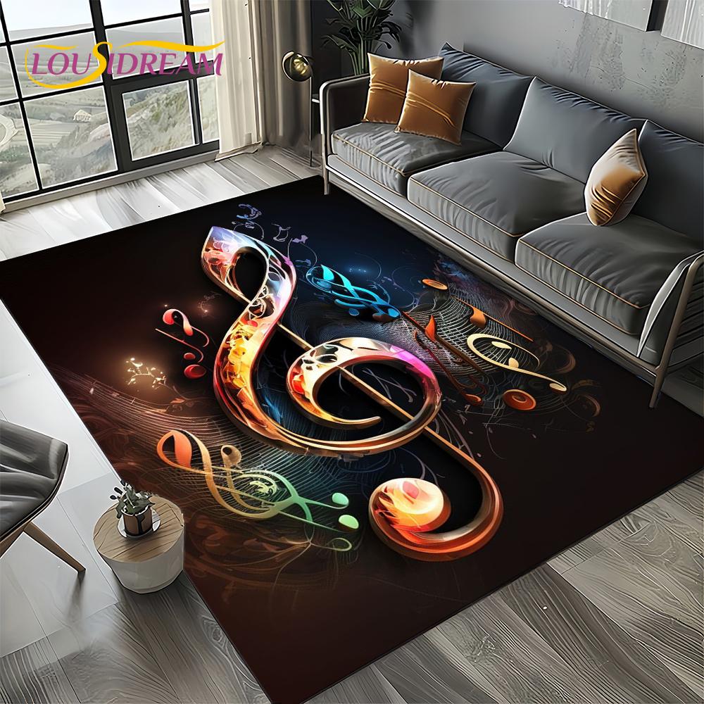 Note Music Colorful Musical Score Cartoon Dream Carpet Rug for Living Room Bedroom Home Sofa Decoration,Kid Non-slip Floor Mat