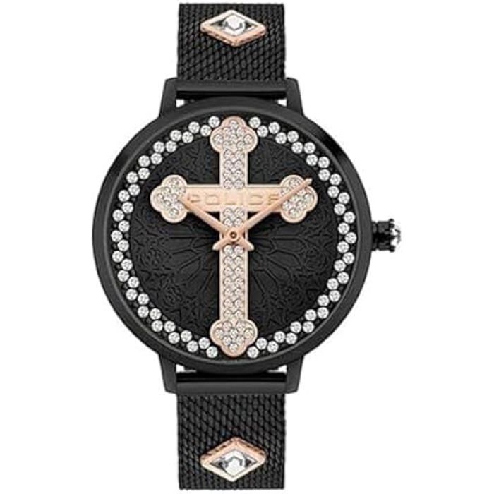 Police Femmes Analogique-Numérique Quartz Montre avec Bracelet en Acier Inoxydable