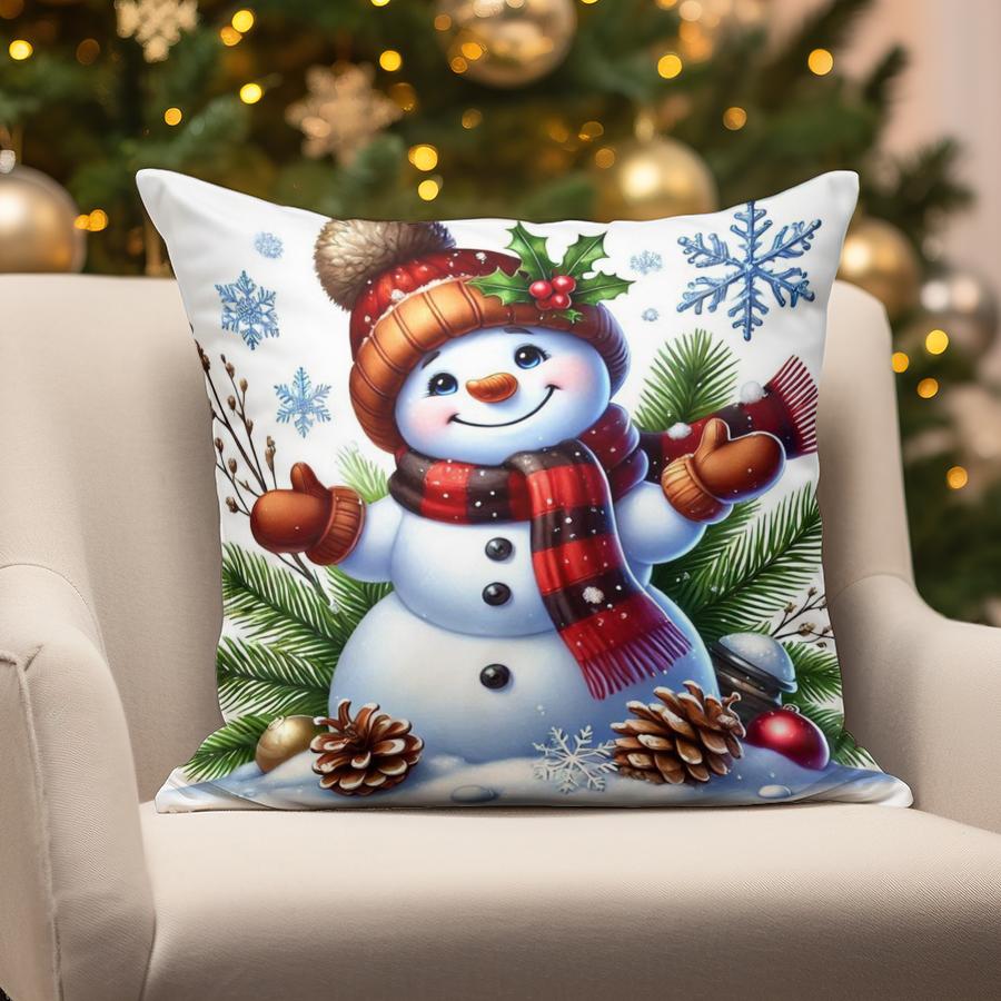 Home Decor Christmas Gnome & Penguin Pillows Suitable For Sofa Bedroom Car Pillow Cover Cushion Rectangular Back Cushion