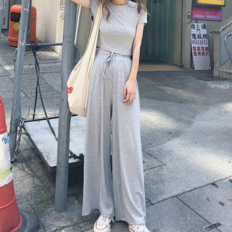 Wide Leg Pants High Waist Lady Outfits 