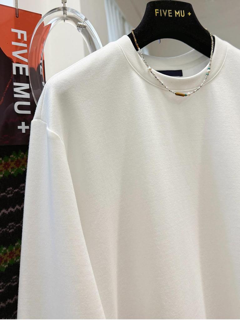 2026 Spring Women's Loose Casual Solid Color Long Sleeve Round Neck T-shirt