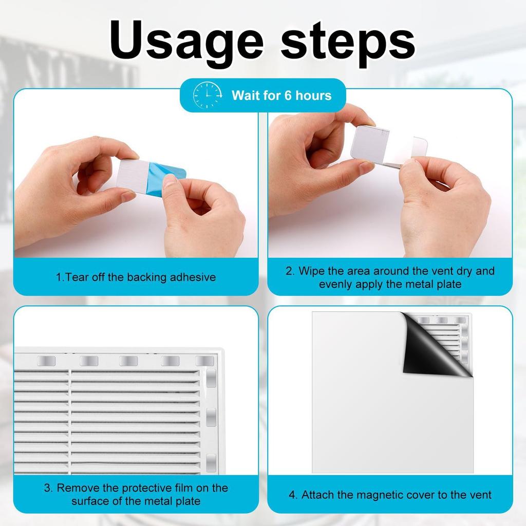 Magnetische Lüftungsabdeckungen, E* Starke Magnete, 8