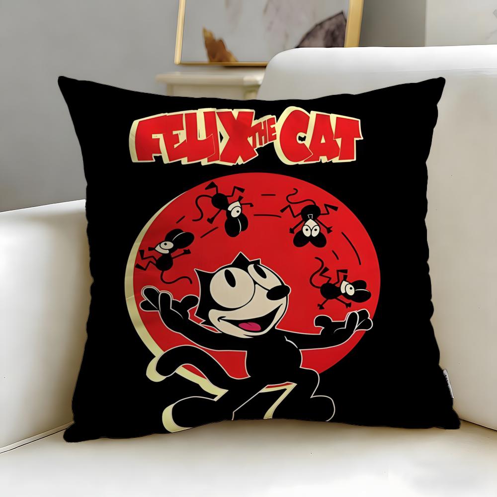 Federa Cuscino Classica Cartone Animato Felix Il Gatto Morbida e Facile da Lavare – Versatile Per Divano, Letto, Viaggio E Ufficio