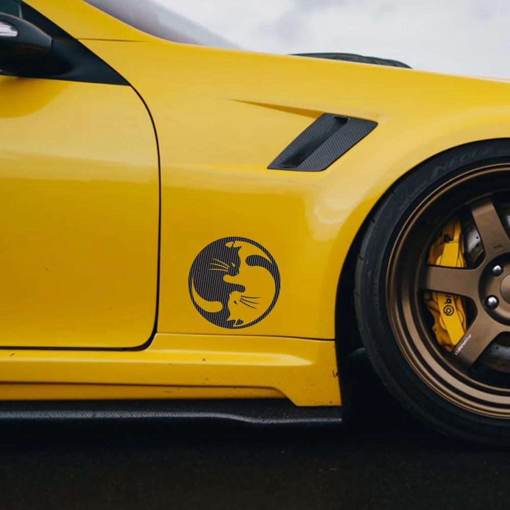 Kreativní personalizovaná samolepka na auto Vzor YIN YANG KOČKY Milovník koček Vinylová nálepka Vodotěsná na auto Příslušenství pro dekoraci exteriéru auta