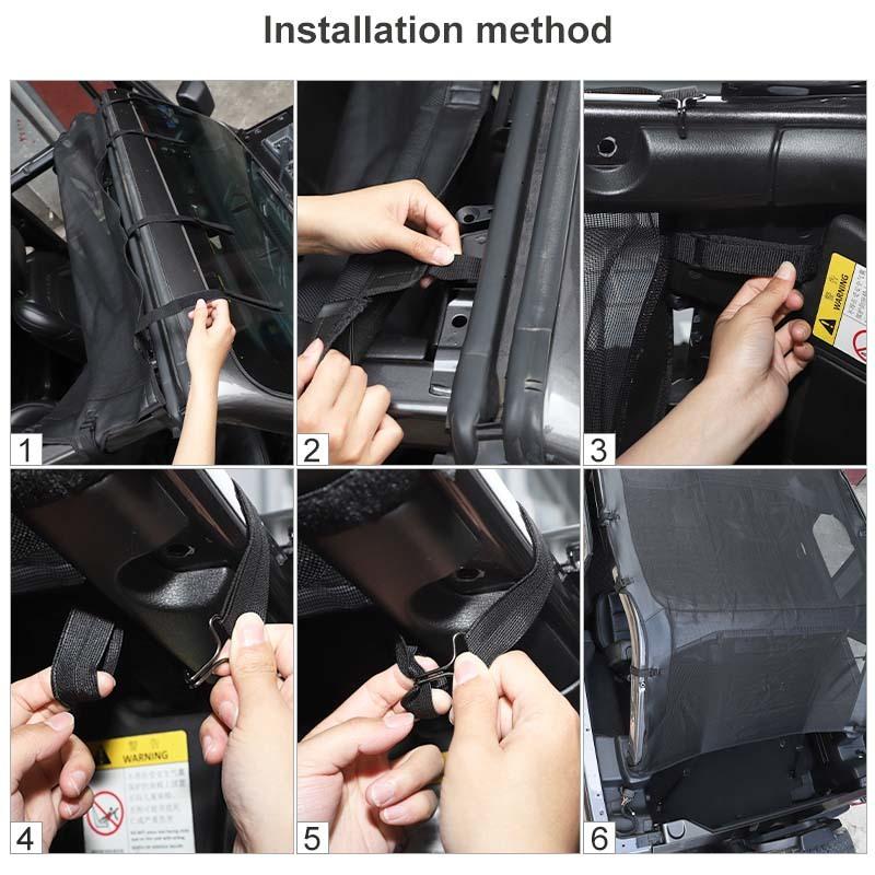 Sunshade Full Mesh Shade Top Anti-UV Leateher Top Cover for Jeep Wrangler JL 2018 Up  4-Door Version Provide UV Protection Car Accessories