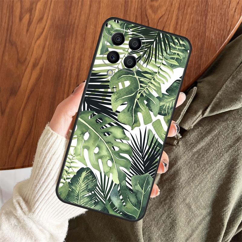 Summer Tropical Plants Leaf Case For Samsung Galaxy M06 M16 M36 M56 M33 M15 M55 M31 M13 M12 M14 M53 M32 M52 M35 M34 M54
