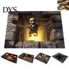 Alfombra de Ilusión 3D Alfombra de Halloween, Patrón de Calavera Óptica con Profundidad Realista, Decoración de Entrada de Horror Calabaza Espeluznante Felpudo Antideslizante para la Entrada