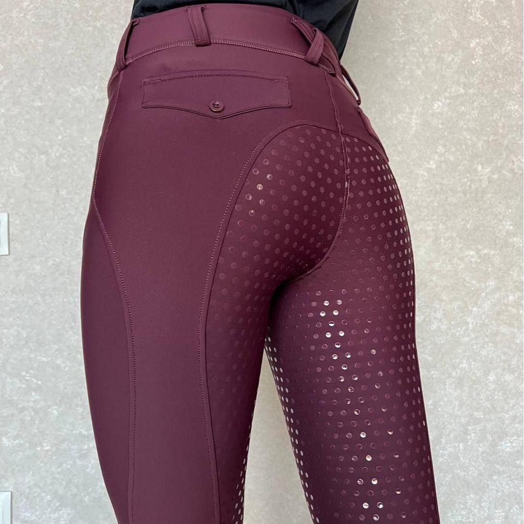 Pantaloni da equitazione da donna a seduta intera in silicone - Pantaloni da equitazione da esterno anti-pilling
