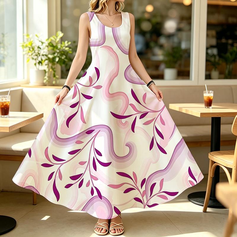 Women's Sleeveless Lightweight Loose Maxi Dress,Minimalist Style,Breathable & Versatile for Daily Commute,Beach & Vacation