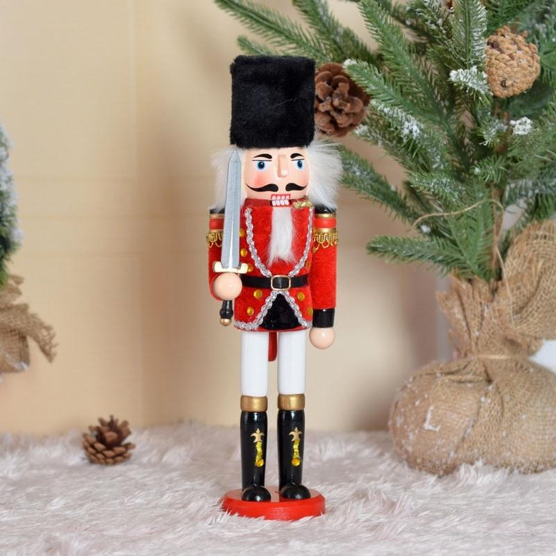 Weihnachts-Nussknacker Ornament Kleiner Holzsoldat Weihnachtsdekorationen Nussknacker Figur Ornament für Tisch Regal