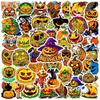 10/50Pcs Gothic Pumpkin Stickers Halloween Jack O Lantern Graffiti Stickers for DIY Luggage Laptop Skateboard Motorcycle Bicycle Stickers