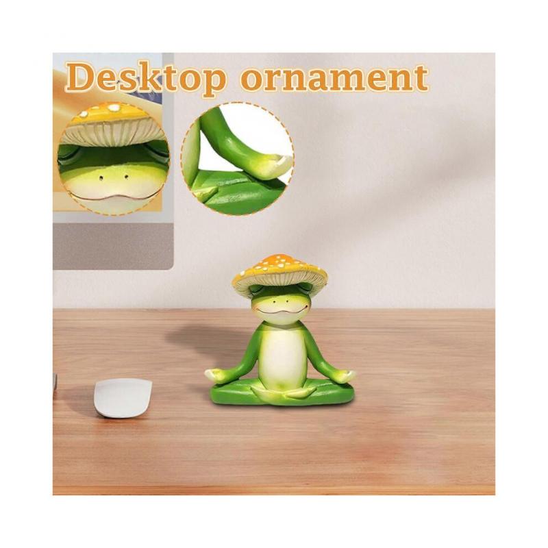 Cute meditation and sitting posture decorative small statue, home garden yard decorative ornament