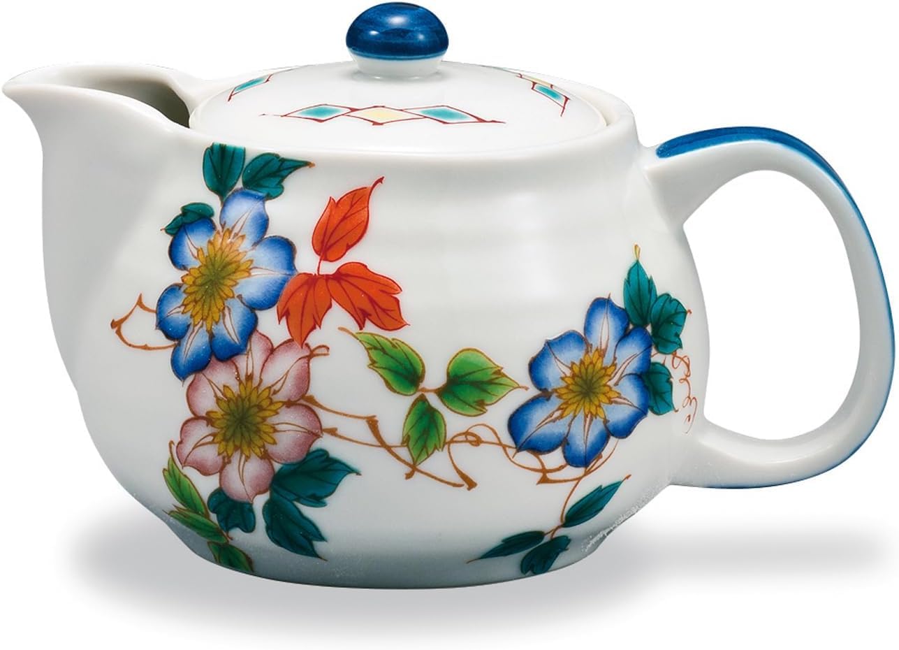Kutani Iwataya Teapot - 12 Months of Flowers: Clematis (July) AP8-5163