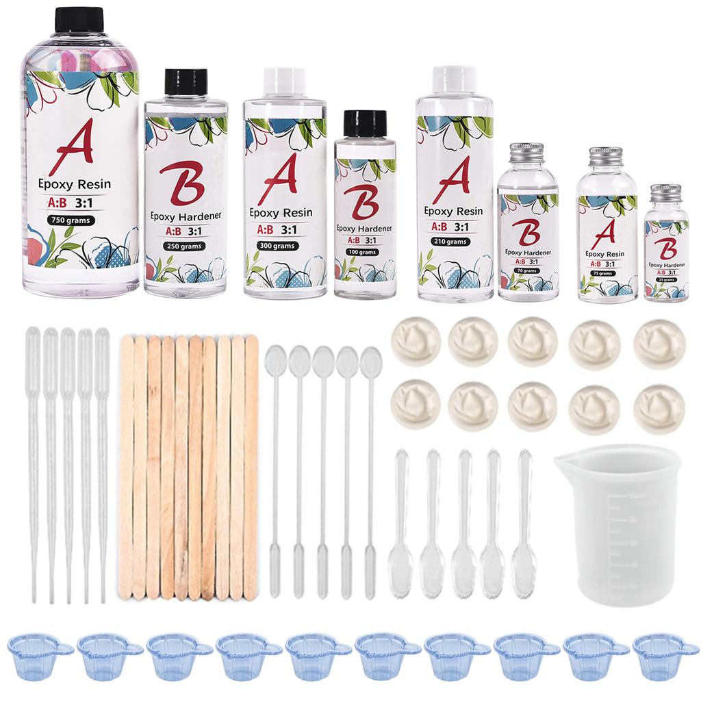 3:1 Epoxy Resin Set Kit AB Crystal Glue Jewelry Making Transparent Mixed Clear DIY Resin Mold Jewelry Crafs 100g/280g/400g/1000g