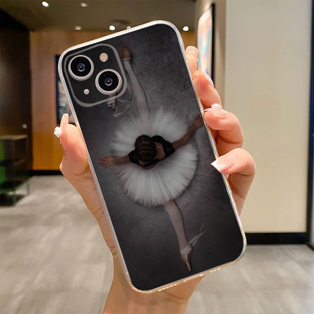 Simple Swan Dance Ballet Phone Case For iPhone 17 16e 16 15 14 13 12 11mini Pro Max X XR XSMAX 8 7 Air Plus Soft Cover