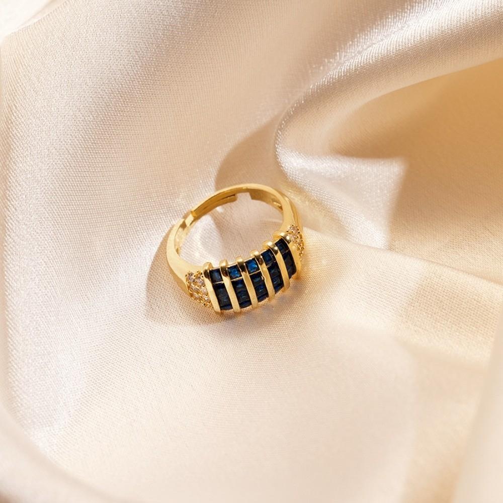 Jewelry Accessories Rhinestone Ring Korean Style Chunky Enamel Ring Zircon Opening Ring  Decoration