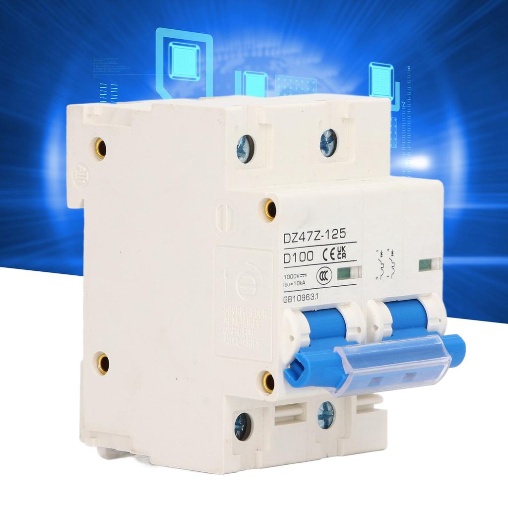 Circuit Breaker 2P D 47  125 100A DIN Rail  ature Circuit Breaker for Solar PV System 1000V