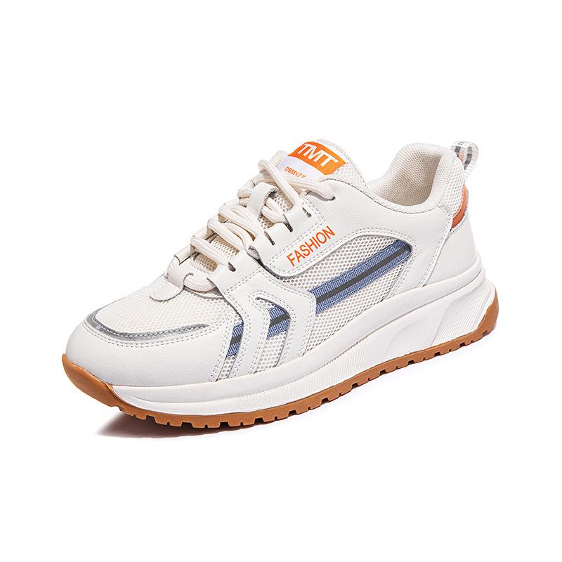 Spring New Forrest Gump Daddy Shoes Women's Genuine Leather Small White Shoes Korean Style Lightweight Sports and Leisure Women's Shoes
