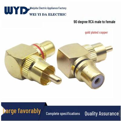 Kupfer Vergoldet 90° Cinch L-förmiger Stecker auf Buchse Adapter