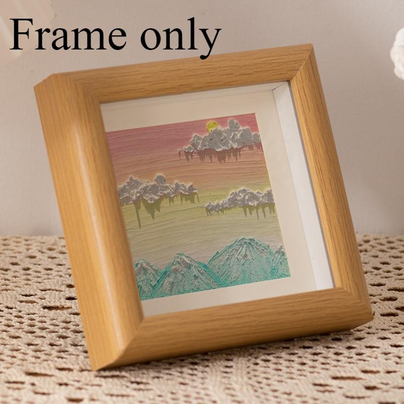 

1Pc Square Hollow Wooden Picture Frames with Display Stands, Great for Desktop Decor, DIY Crafts, Wedding Photos & Festival