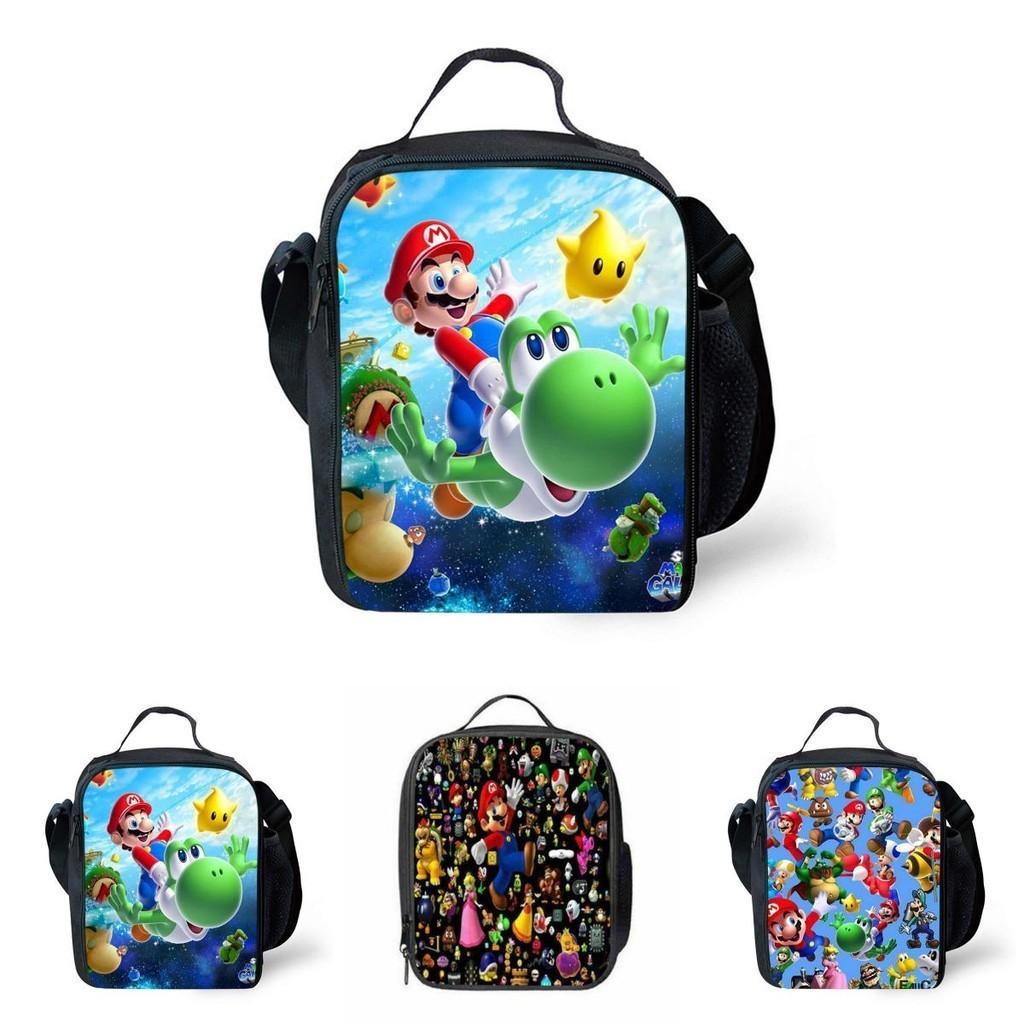 Super Mario Kinder Isolierte Lunchtasche Strapazierfähige Oxford Schulreise Picknicktasche