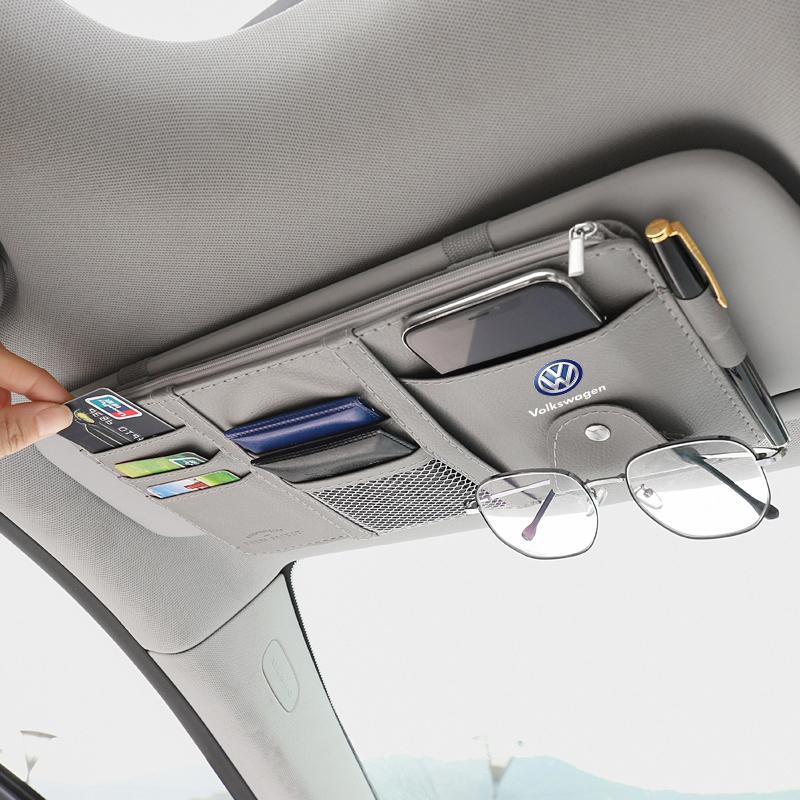 Car Sun Visor Point Type Multi-function Storage Bag Car Accessories For Volkswagen Lavida POLO Tiguan Passat Golf EOS Scirocco Jetta Bora