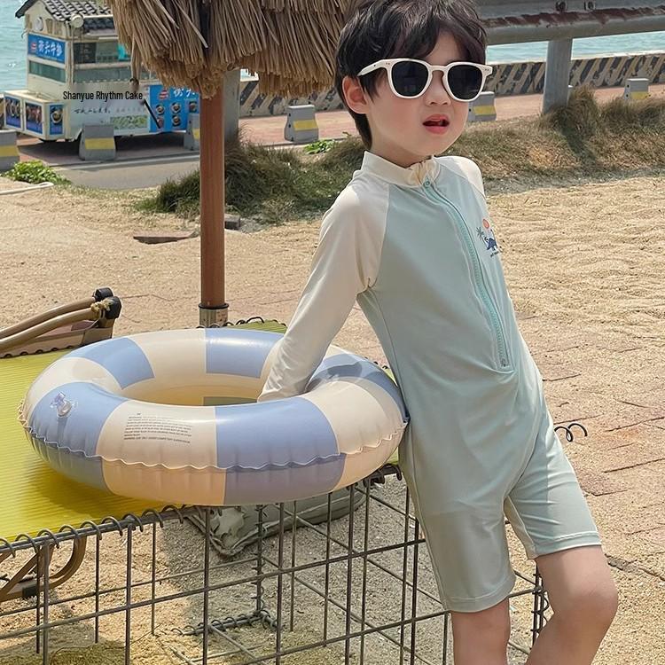 2025 Kids' Dinosaur Rash Guard: Long-Sleeve, Quick-Drying Summer Swimsuit